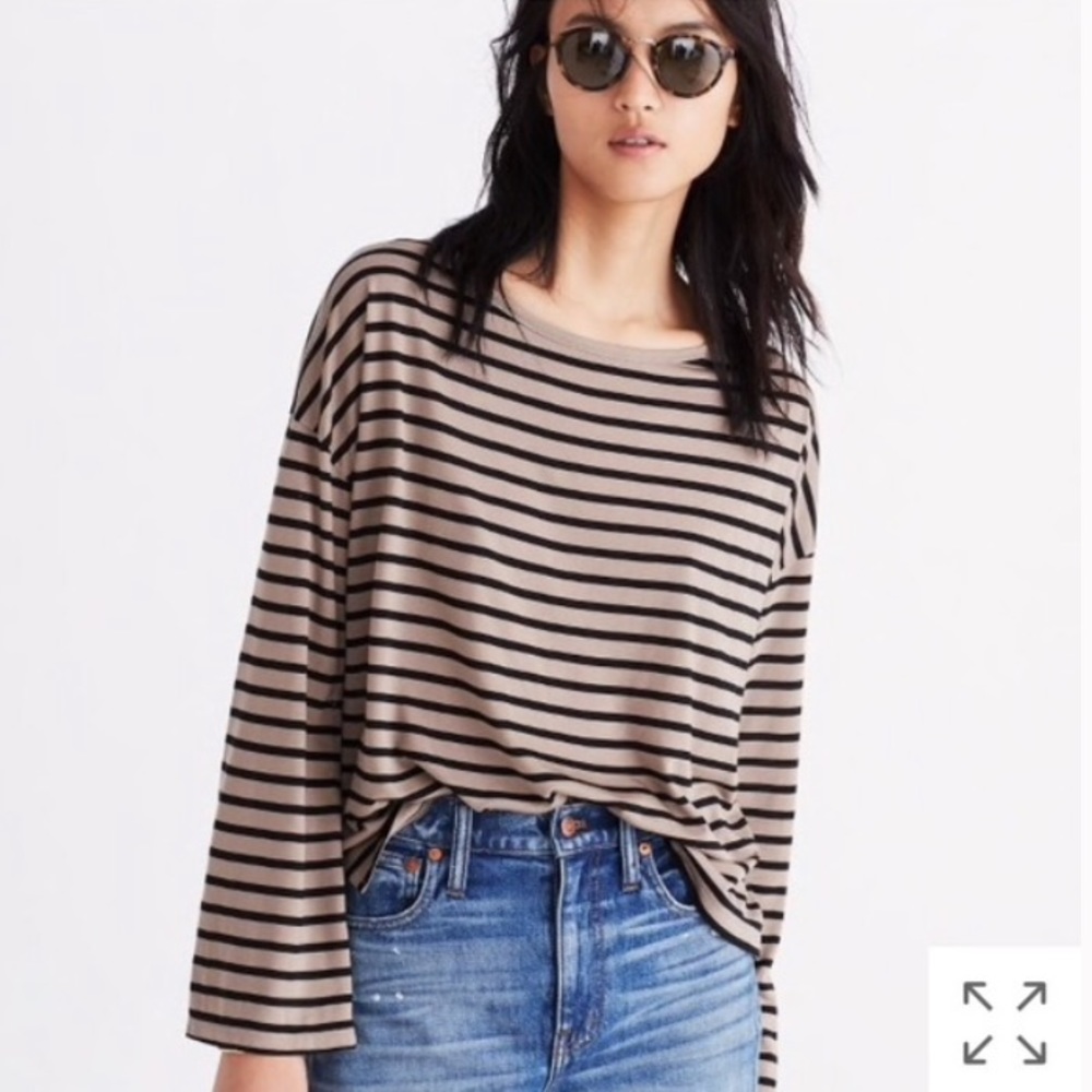 Madewell libretto wide sleeve top in stripe